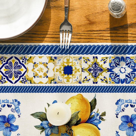 Lemon Pattern Table Runner